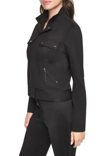 Dkny Soho Ponte Tech Jacket In Black