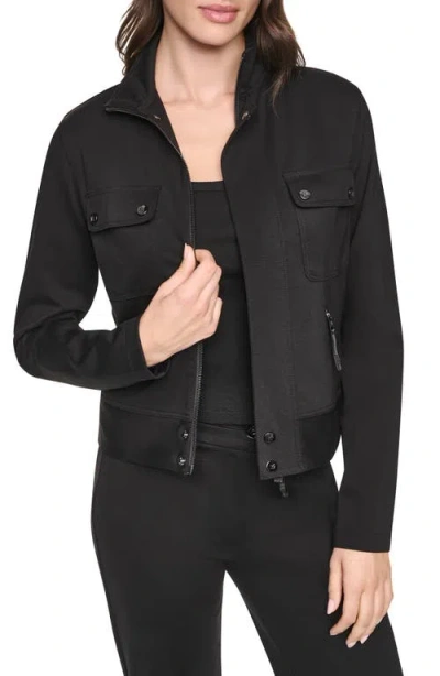 Dkny Soho Ponte Tech Jacket In Black