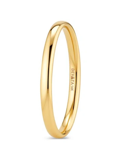 Devata 2mm Dome Forever Band Ring In Gold