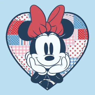 Minnie Mouse Cute Patchwork Heart Graphic T-shirt In Multi