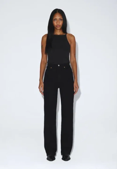 Dr Denim Dr. Denim Moxy High Straight Jeans In Solid Black