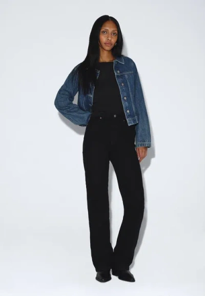 Dr Denim Dr. Denim Moxy High Straight Jeans In Solid Black