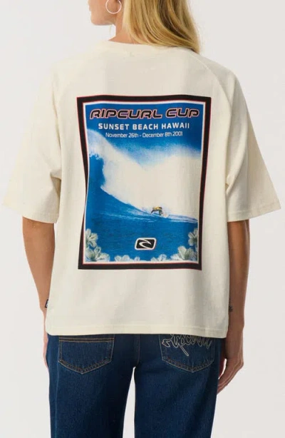 Rip Curl Sunset Beach Raglan T-shirt In Neutral
