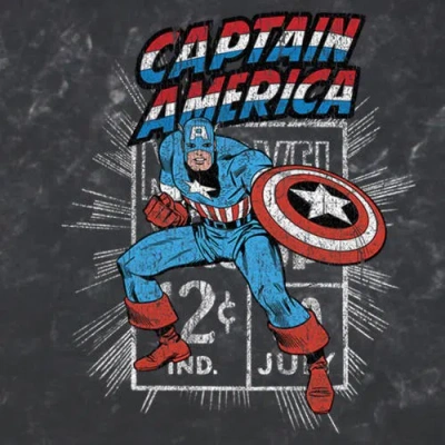 Marvel Captain Comic Stamp Graphic T-shirt In Multi