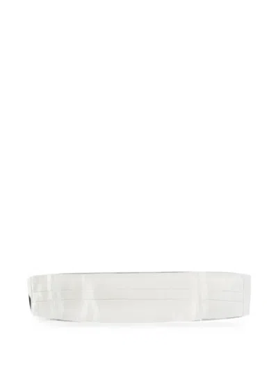 Corneliani Pleated Silk Cummerbund In White
