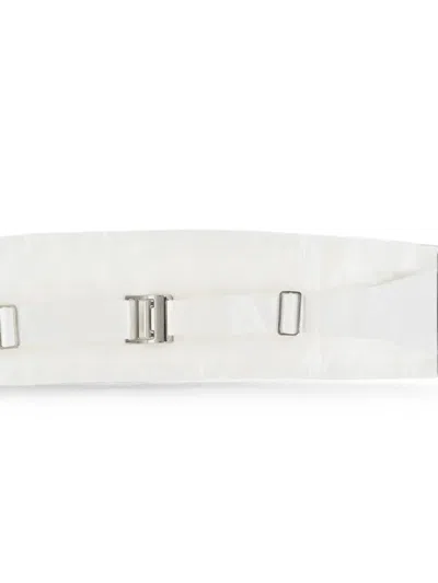 Corneliani Pleated Silk Cummerbund In White