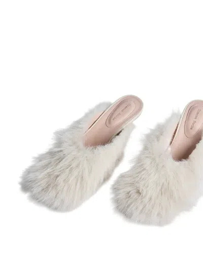 Simone Rocha Leather-trimmed Mules In White