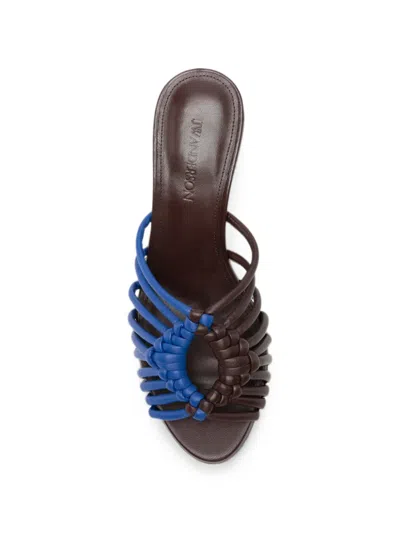 Jw Anderson Plot Leather Heeled Sandals In Multi