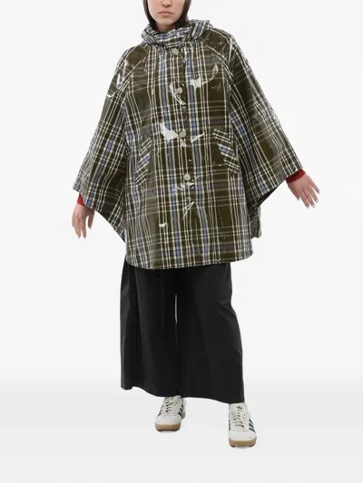 Woolrich Check-pattern Hawthorn Cape In Green