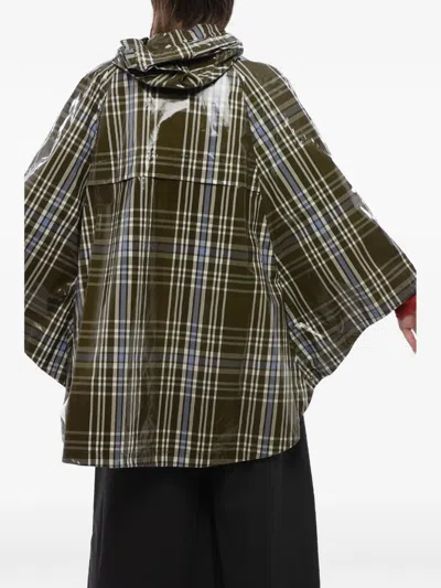 Woolrich Check-pattern Hawthorn Cape In Green