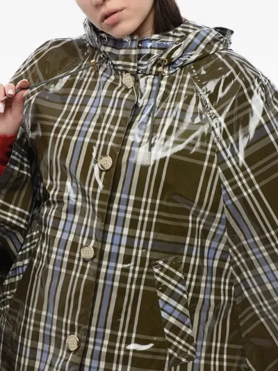 Woolrich Check-pattern Hawthorn Cape In Green