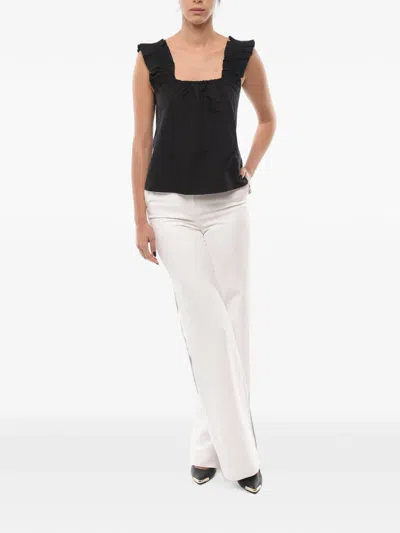 Samsoe & Samsoe Ruffled Ruched Top In Black