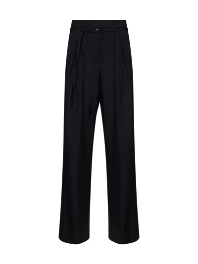 Dries Van Noten Peacha Tailored Pants Pleated Front Belt In Black