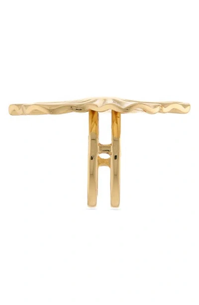 Panacea Textured Statement Ring In Gold