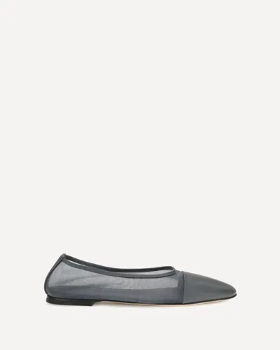Dear Frances Gala Mesh-panel Ballet Flats In Gray