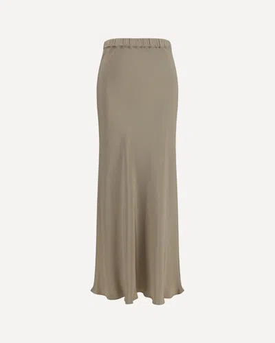 Max Mara Beige Solid Maxi Skirt In Brown