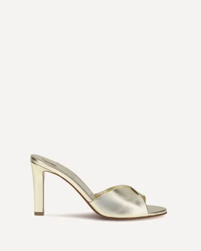 Christian Louboutin 85mm Fanny Metallic Leather Slide Sandals In Gold