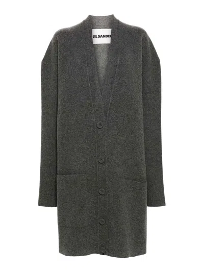 Jil Sander Oversized Cardigan In Gray