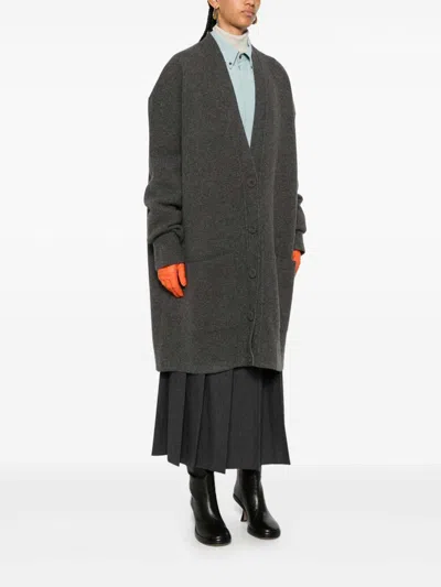 Jil Sander Oversized Cardigan In Gray