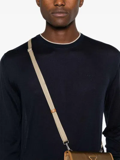 Prada Long-sleeved Sweater In Blue