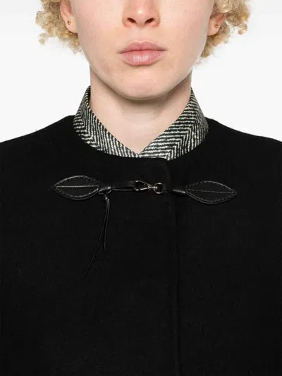Ermanno Scervino Press-stud Virgin Wool Cape In Black