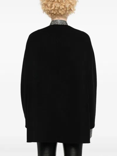 Ermanno Scervino Press-stud Virgin Wool Cape In Black