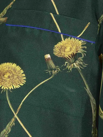 Burberry Dandelion-print Silk Pyjama Shirt In Green