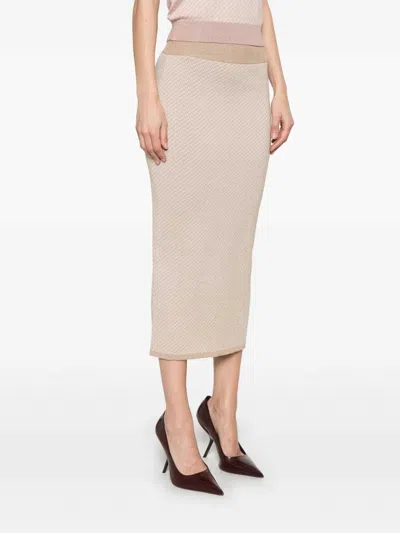 Fendi Micro Ffskirt In Brown