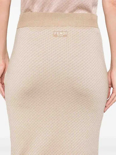 Fendi Micro Ffskirt In Brown