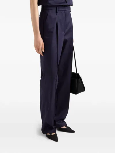 Prada Cotton Pants In Blue