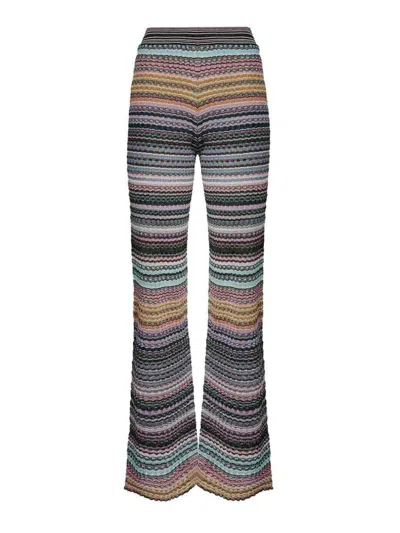 Missoni Light Yellow Viscose Polyamide Elastan Pants In Multi