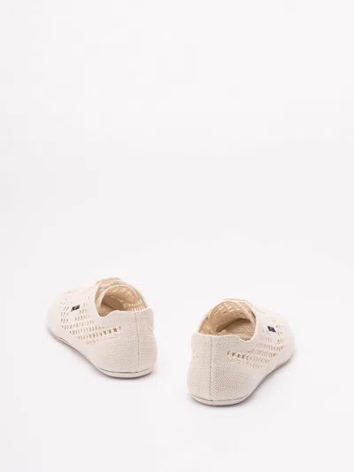 Prada Sneakers Perforated Design Round Toe Rubber Sole In Neutral