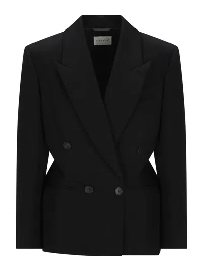 Givenchy Double-breasted Jacket Featuring Button Detailing In Black