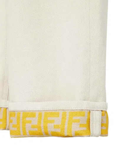 Fendi `ff` Jeans In White