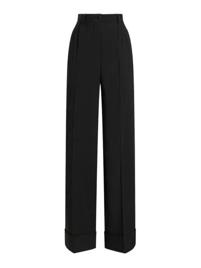 Dolce & Gabbana Black Virgin Wool Elastan Pants In Black
