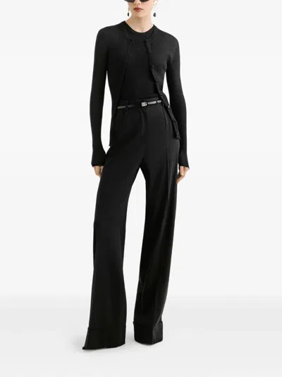 Dolce & Gabbana Black Virgin Wool Elastan Pants In Black