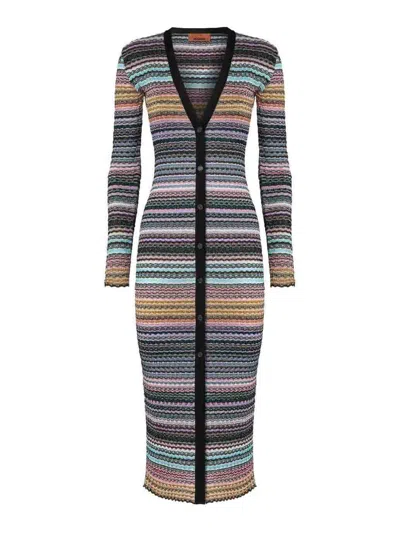 Missoni Striped-pattern Buttoned Cardigan In Multi