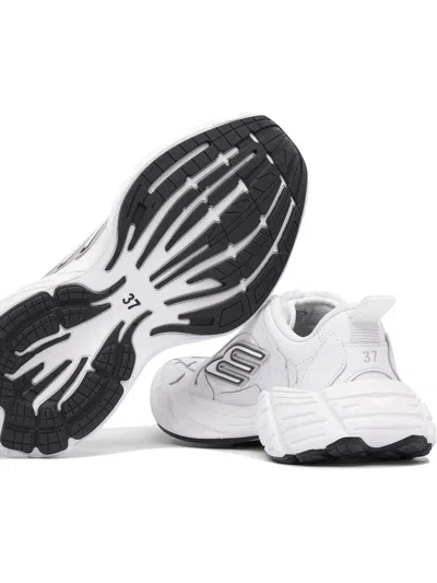 Balenciaga Women Monday Low-top Sneakers In Leather In White