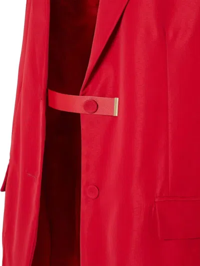 Fendi Collared Jacket Elasticated Cuffs Front Pockets In Red