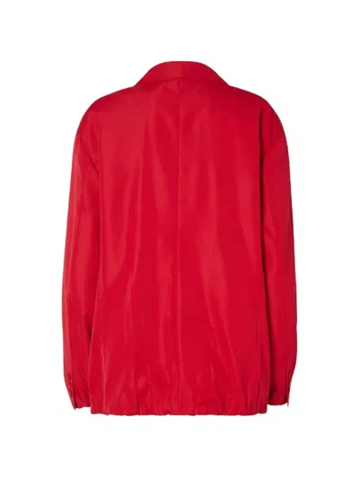 Fendi Collared Jacket Elasticated Cuffs Front Pockets In Red