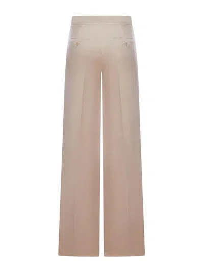 Max Mara Silk Pants In Neutral