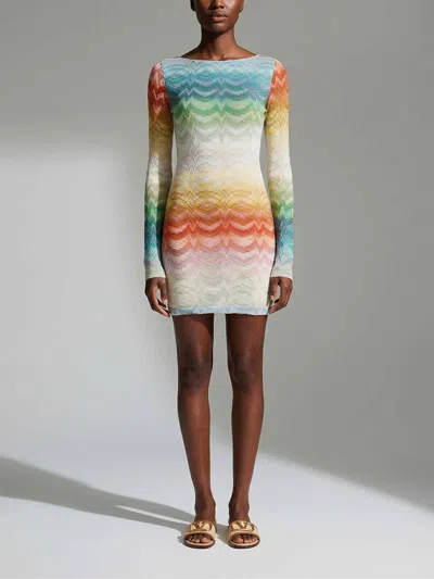 Missoni Shaded Viscose Lame Mini Dress Multicolor In Multi