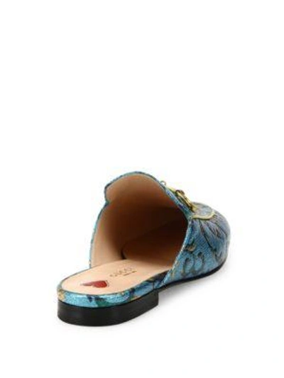 Shop Gucci Princetown Metallic Brocade Loafer Slides In Multi