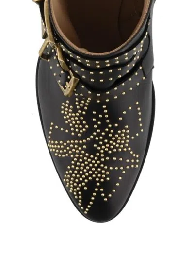 Chloé Lamb Leather Chelsea Boots With Rubber Sole In Black