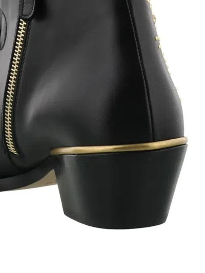 Chloé Lamb Leather Chelsea Boots With Rubber Sole In Black
