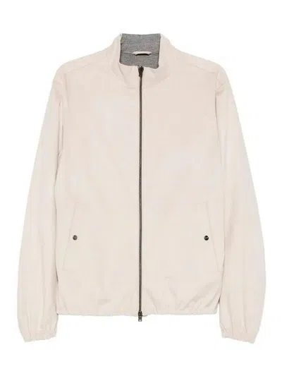 Herno Light Grey Polyester Elastan Jacket In Pink