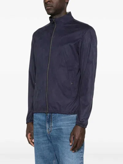 Herno Zip-up Long-sleeve Jacket In Blue