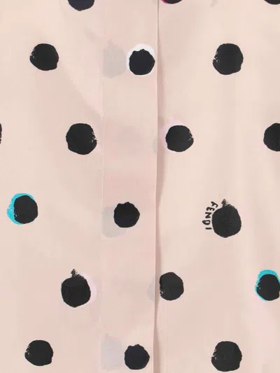 Fendi Silk Printed Oversized Shirt In White
