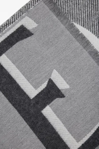 Loewe Grey Wool Polyamide Scarf In Gray