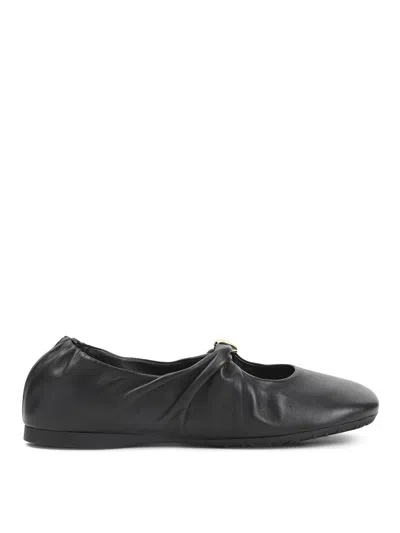 Loewe Pebble Sabot In Soft Lamb Nappa Leather In Black In Black